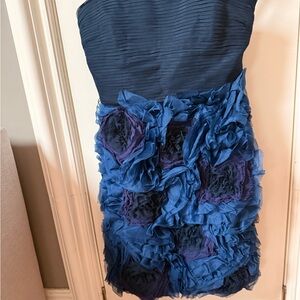 BCBGMaxAzria Strapless Dress in Blue and Purple